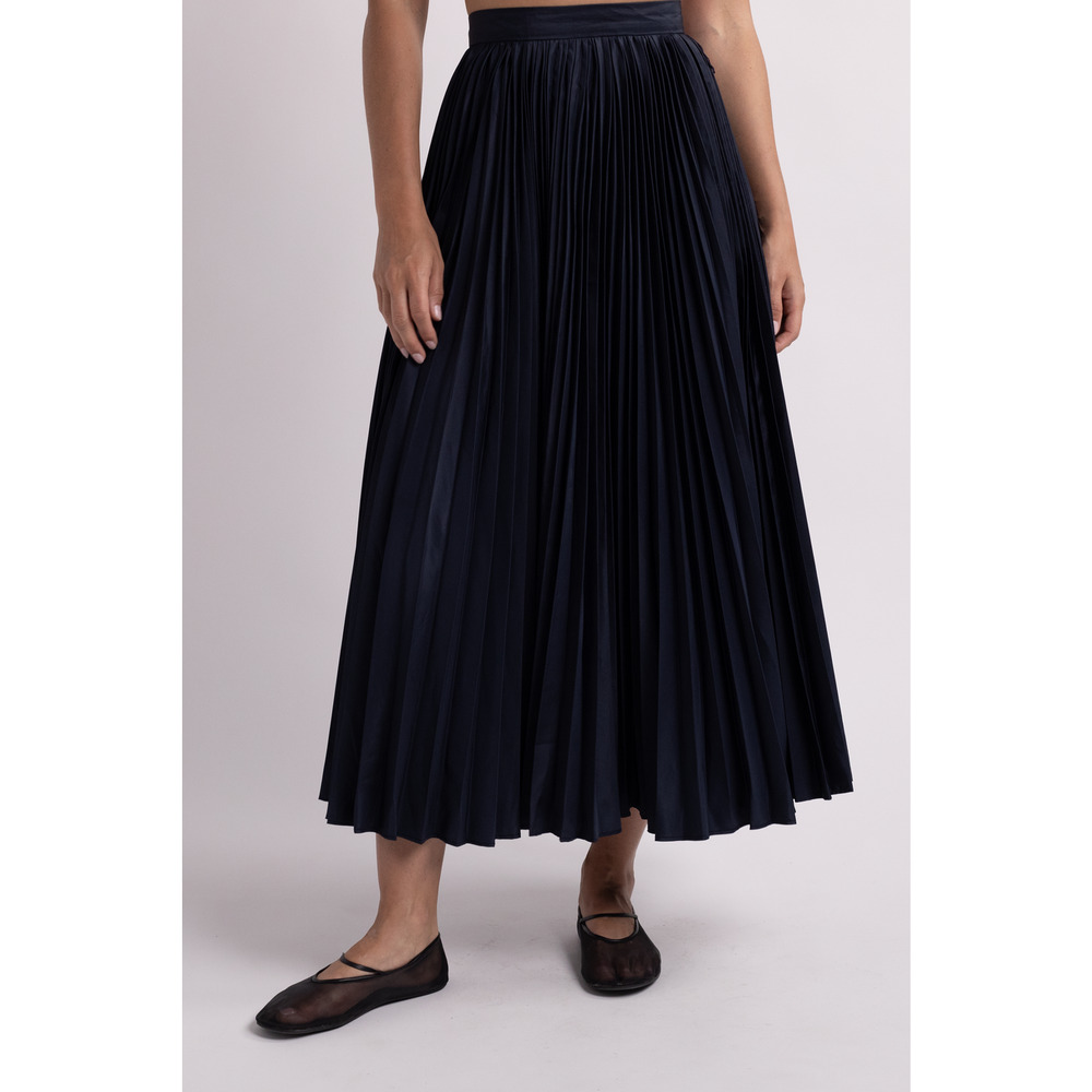 Vintage Maya Jornot Navy Pleated Skirt
